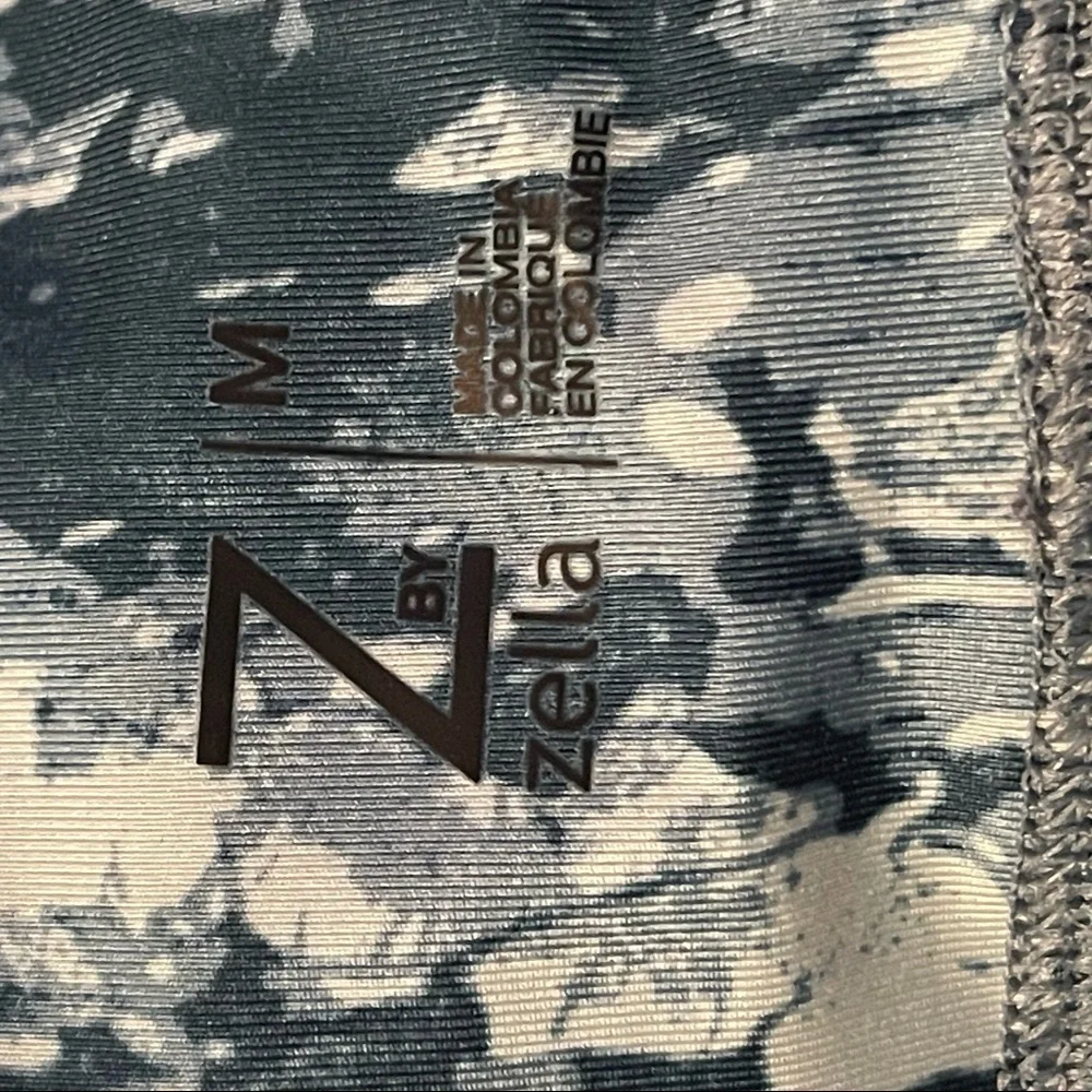 Z by Zella abstract print teal monochromatic leggings